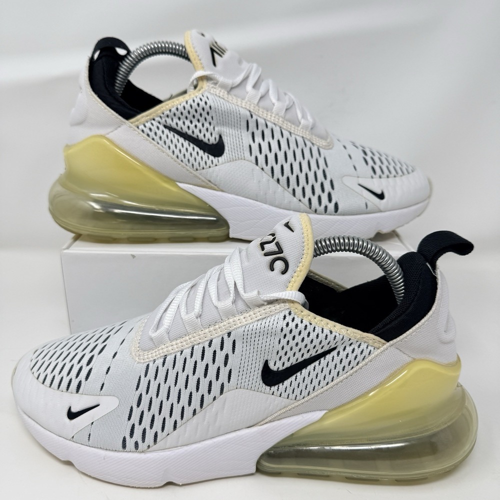 Nike Air Max 270 Shoes Womens Size 9.5 Running Shoes White Black AH6789-100